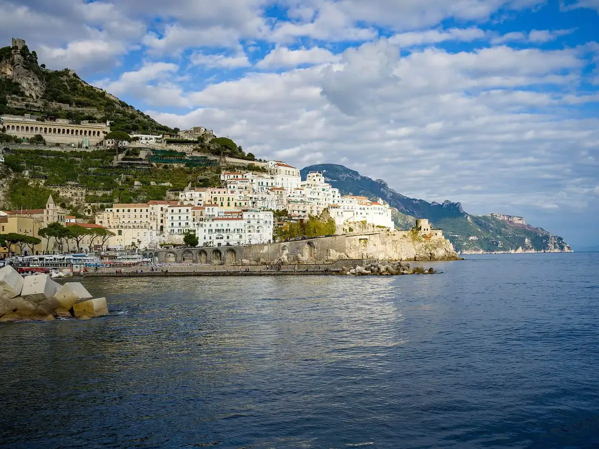 Amalfi town seen from the sea