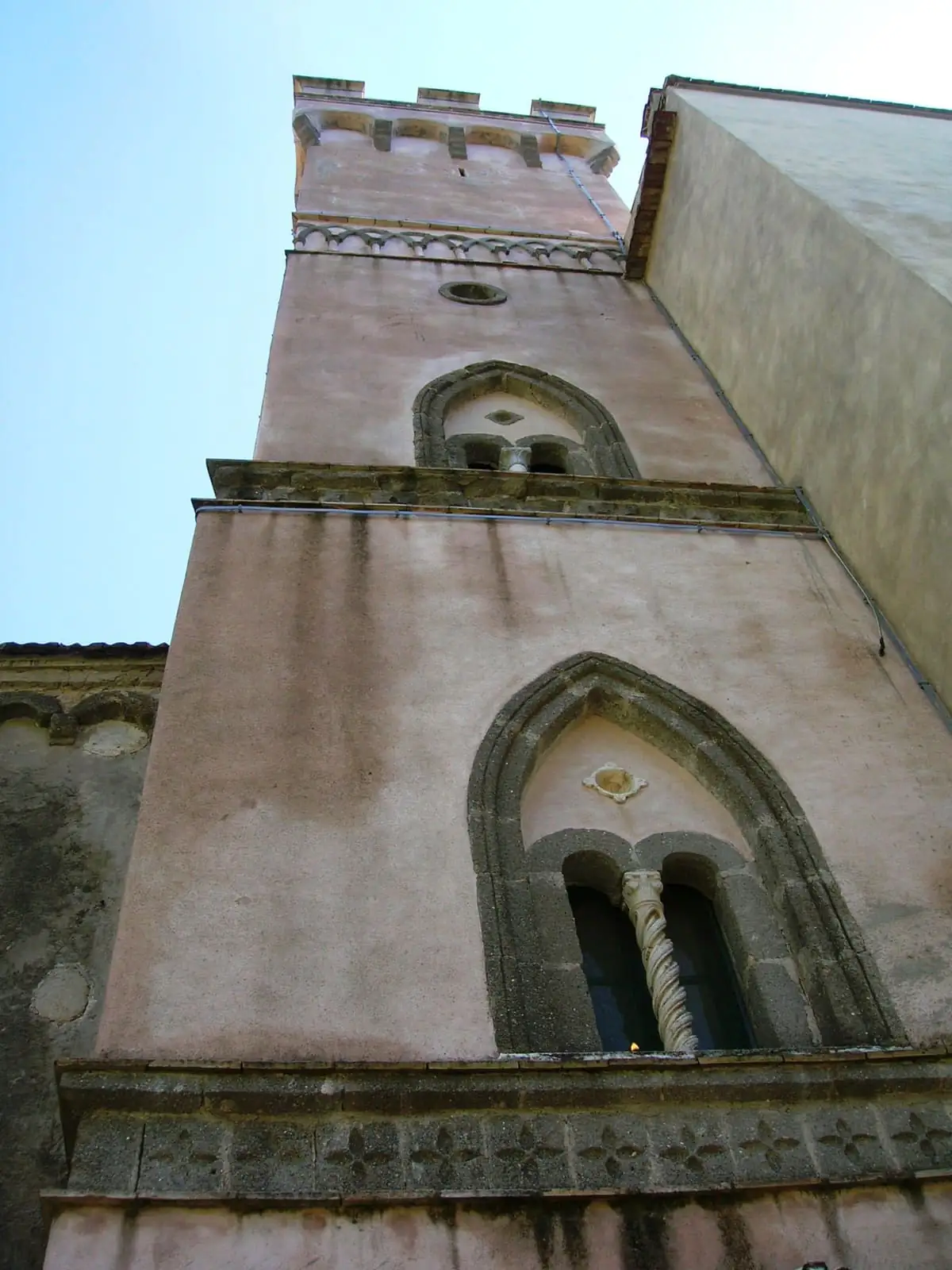 Stone tower of the Villa Cimbrone estate in Ravello on the Amalfi Coast