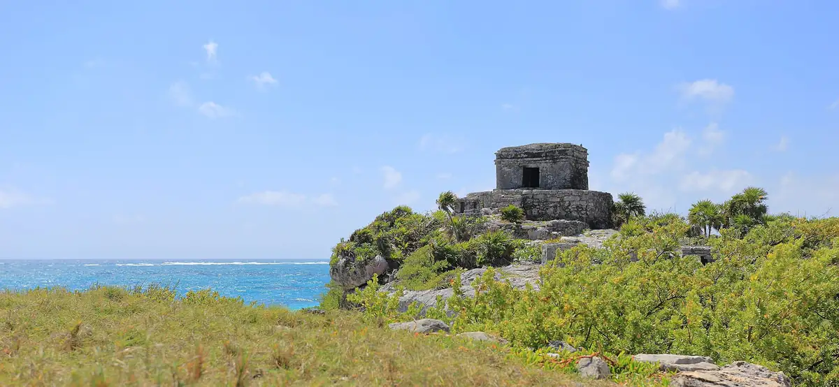 The God of the Winds temple above the sea at Tulum