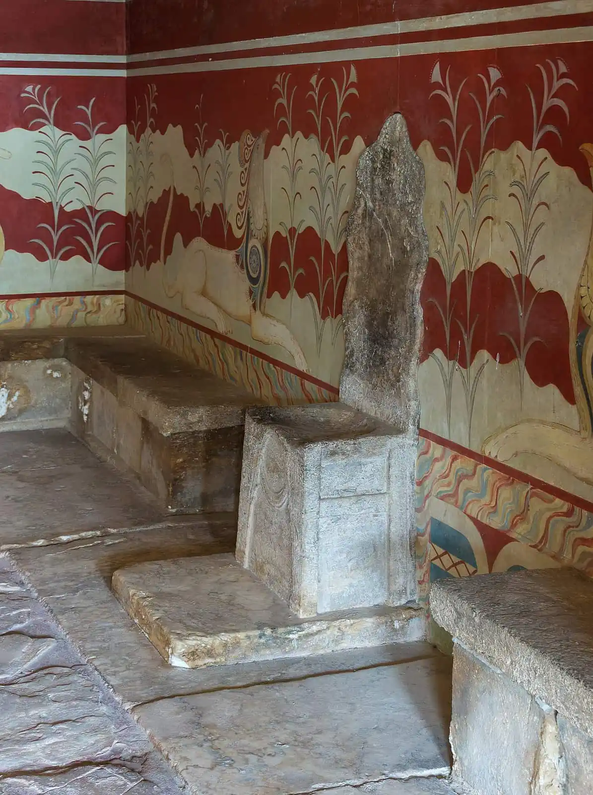 The Throne of Minos at Knossos Palace in Crete