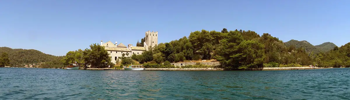 The monastery islet on Veliko Jezero, Mljet