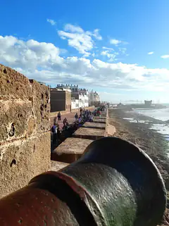Bronze cannons on the Skala de la Ville ramparts above the Atlantic at Essaouira
