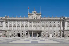 The Royal Palace of Madrid facade on a clear day