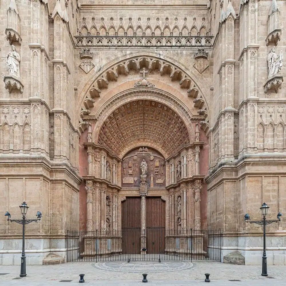The entrance portal of Palma Cathedral in Mallorca