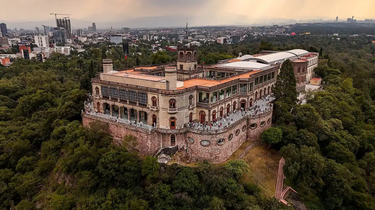 Chapultepec Castle above the park canopy