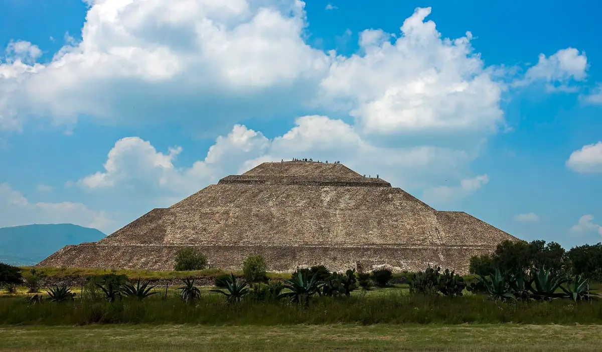 Visitors on the Pyramid of the Sun at Teotihuacan