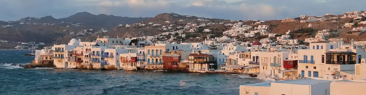 Little Venice waterfront in Mykonos town