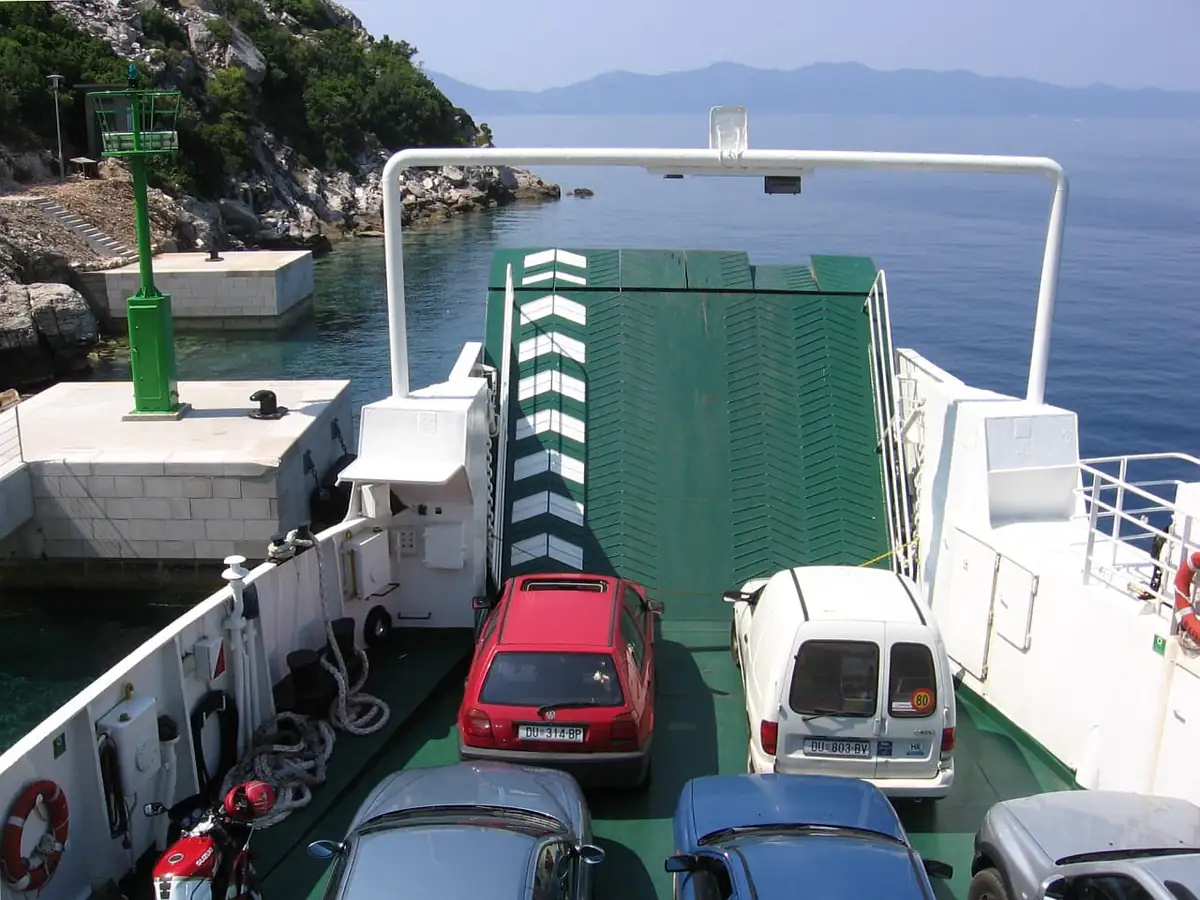 Cars loading on the island ferry