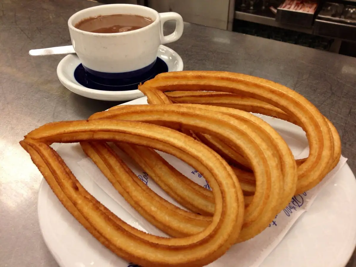 Churros with chocolate, a cheap Madrid breakfast