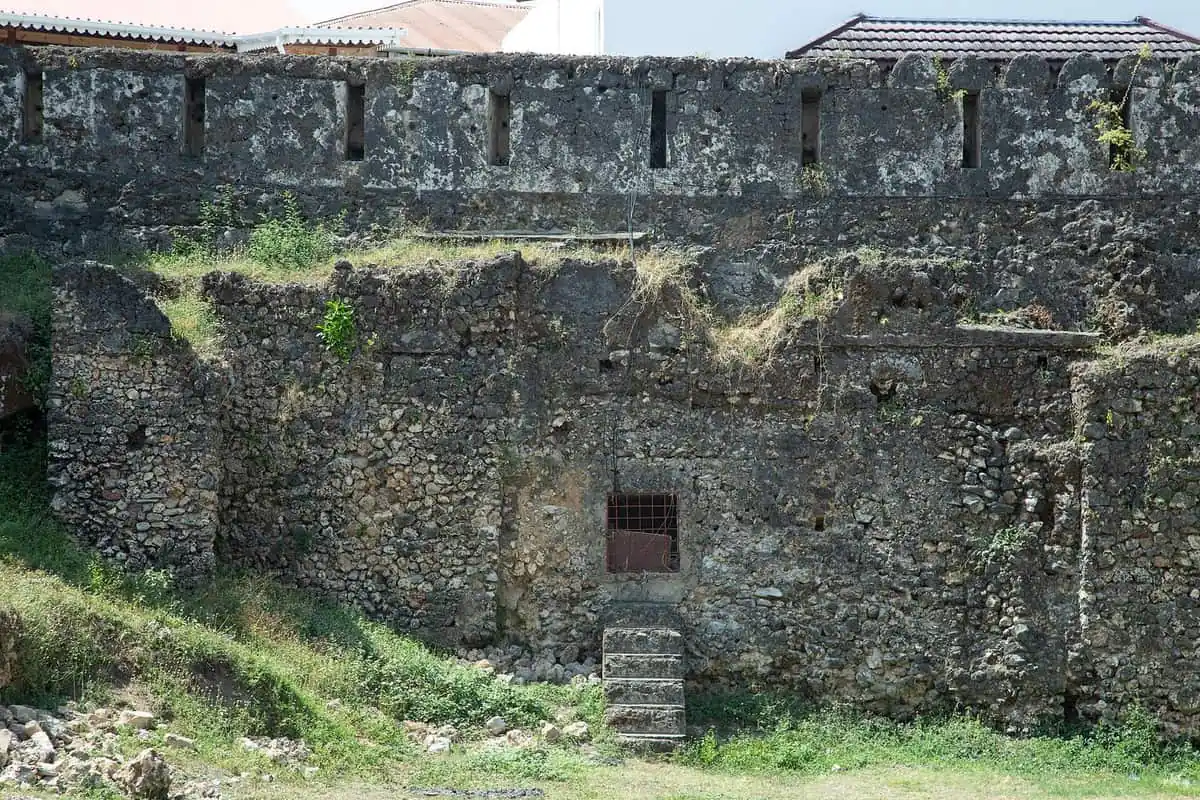 Weathered coral-stone walls of the Old Fort in Stone Town