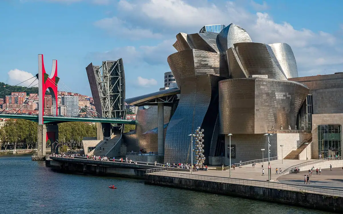 The Guggenheim Museum in Bilbao beside the river
